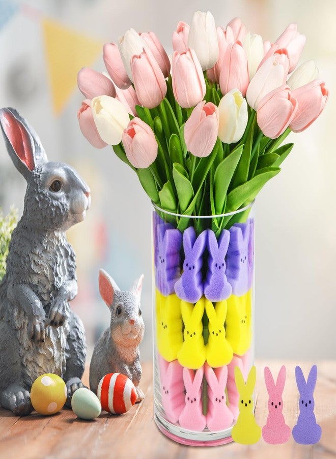 letesult Easter Bunny Vase Filler Decorations, 16 PCS Tulips Artificial Flowers & 45 PCS Bunnies Vase Filler Kit, Easter Spring Rabbit Flowers Vase Filler for Table Centerpiece Spring Home Decoration - Image 4